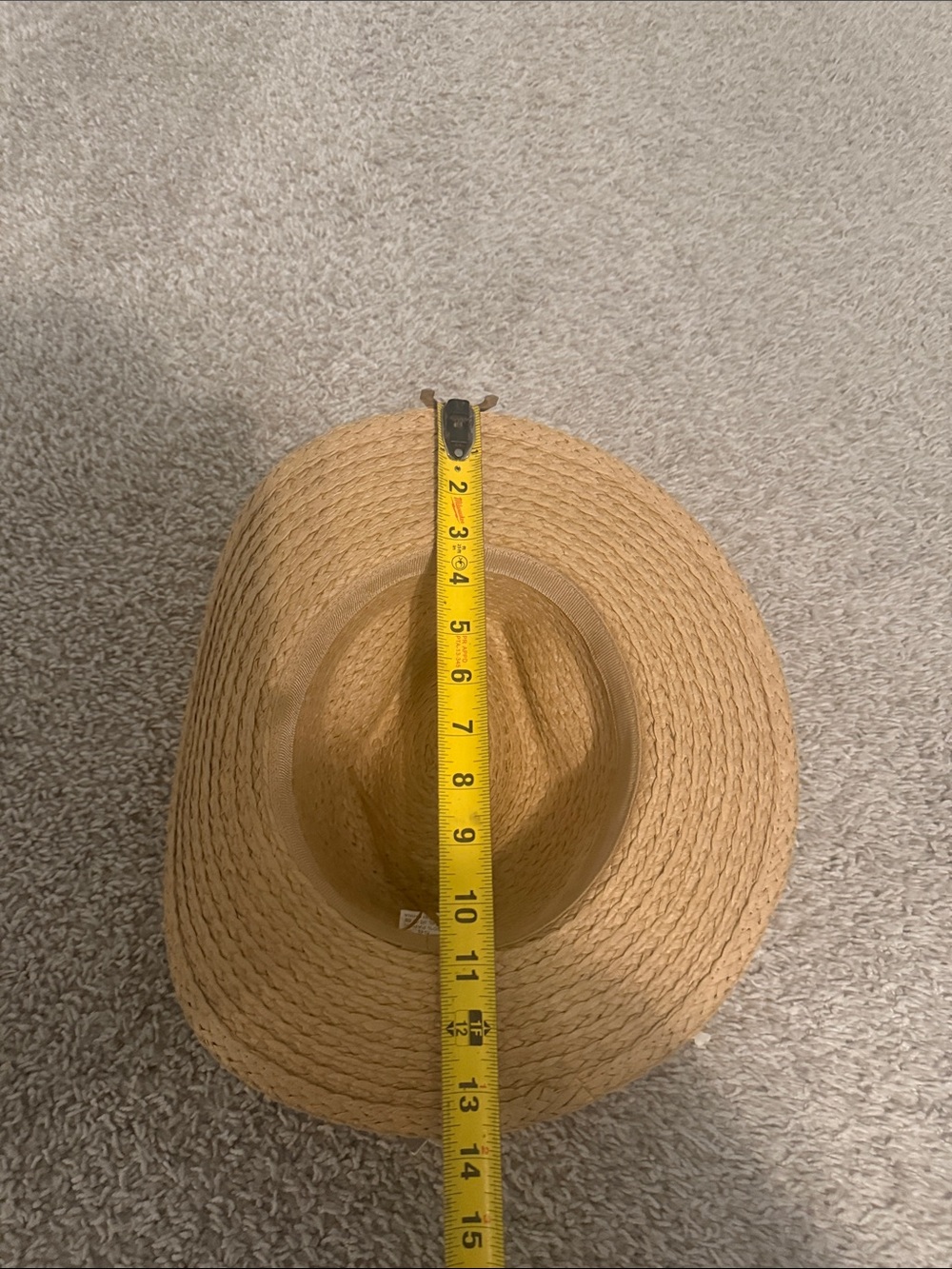 Straw Wide-Brim Beach Hat with Pearl Trim - Picture 13 of 14